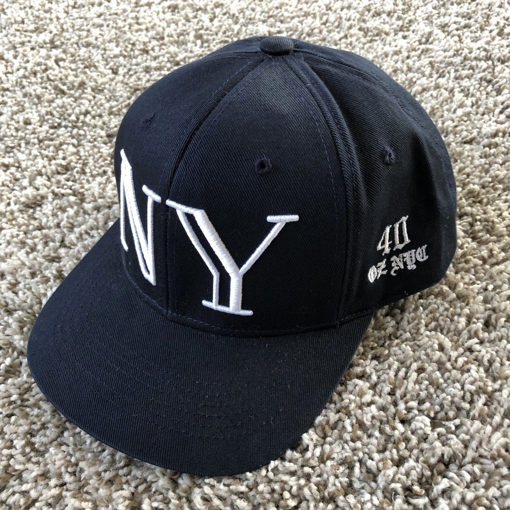 40 Oz NYC Balmain New York Snapback Hat Cap Navy Blue Adjustable Strap Authentic